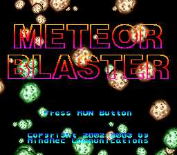 title screen for Meteor Blaster