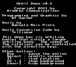 title screen for ORBIT2